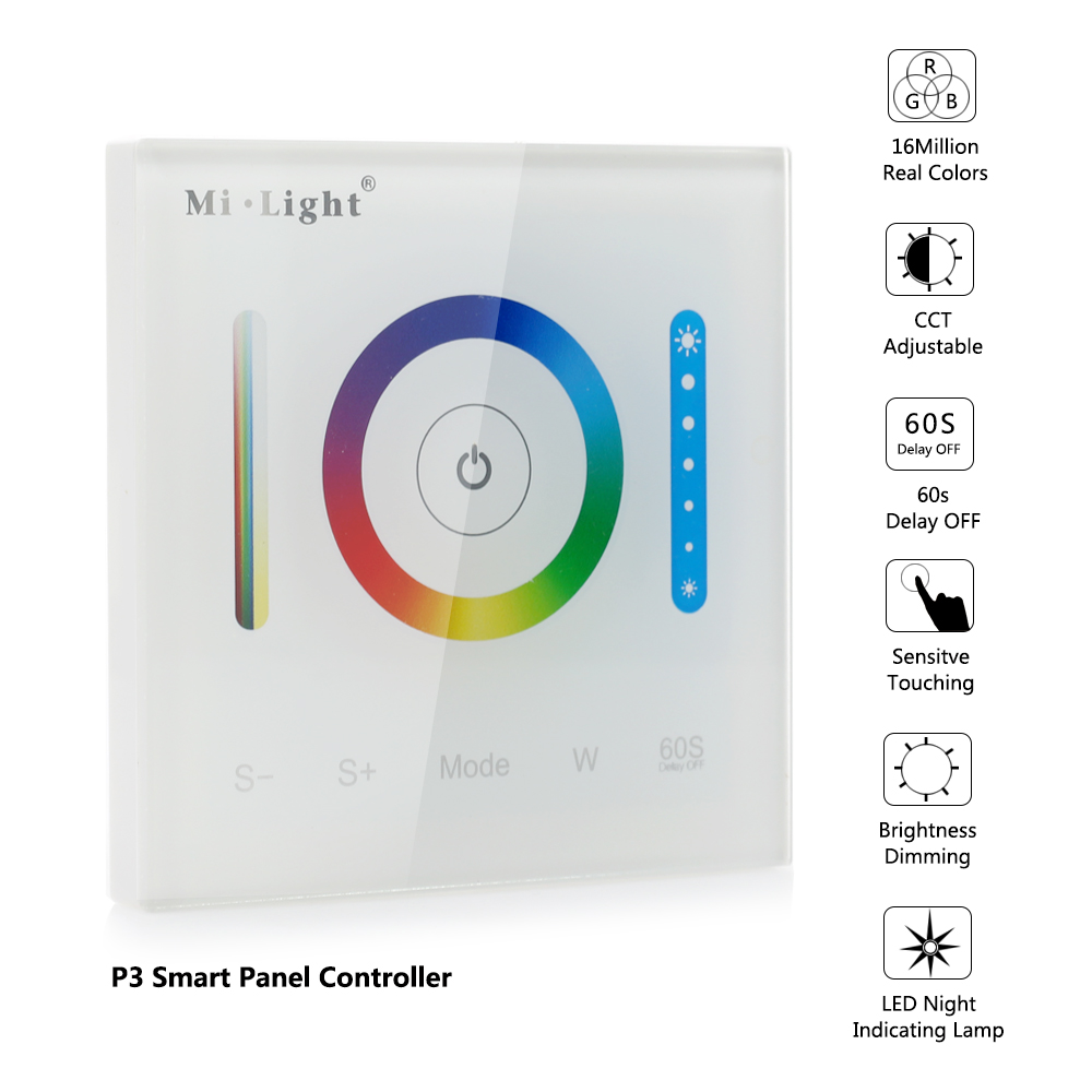 P3 LED Smart Panel Controller For RGB/RGBW/RGB+CCT LED Strip Lights